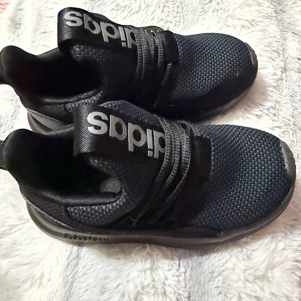 adidas Kids Black Knit Slip-On Sneakers
